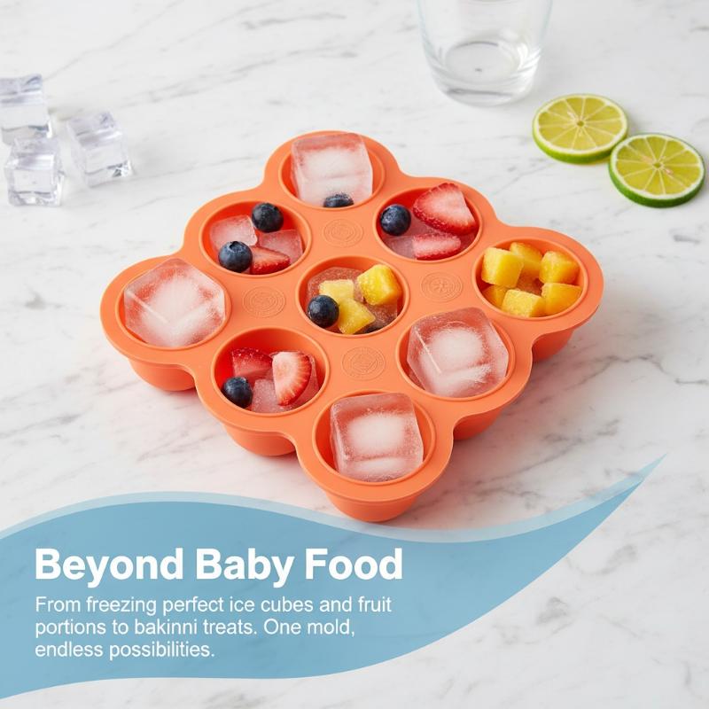Baby Food Silicone Container 9 - đánh giá và giá Baby Food Freezer Tray