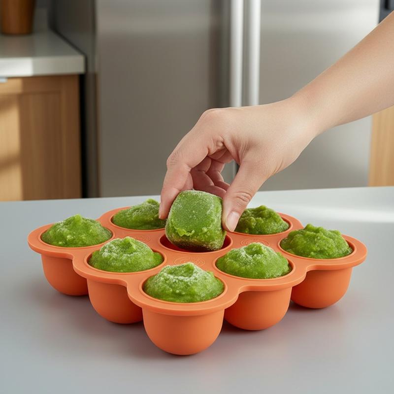 Baby Food Silicone Container 9 - đánh giá và giá Baby Food Freezer Tray
