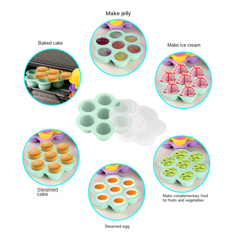 7 Holes Reusable Silicone Baby - đánh giá và giá Baby Food Freezer Tray
