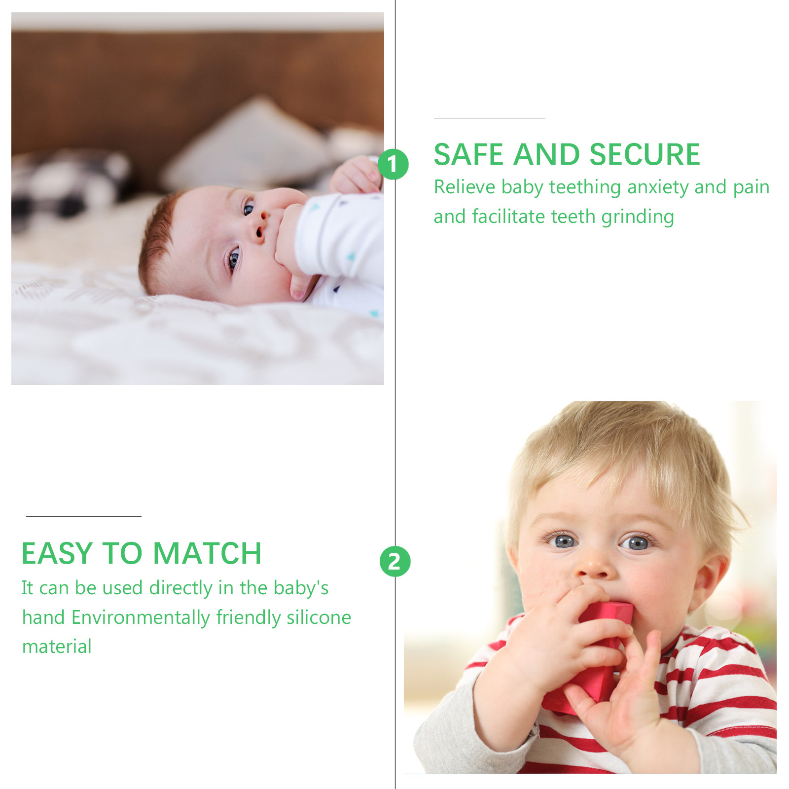 3Pcs Food Grade Silicone Baby  - đánh giá và giá Baby Food Teether
